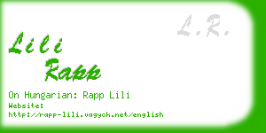 lili rapp business card